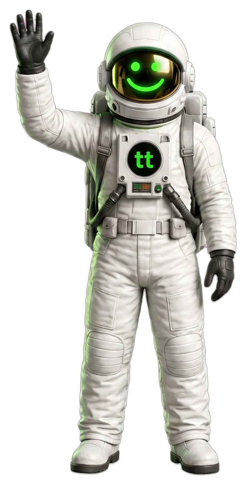 The TT astronaut waves hello