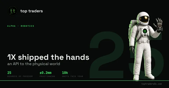 1X just shipped the hands — "an API to the physical world"